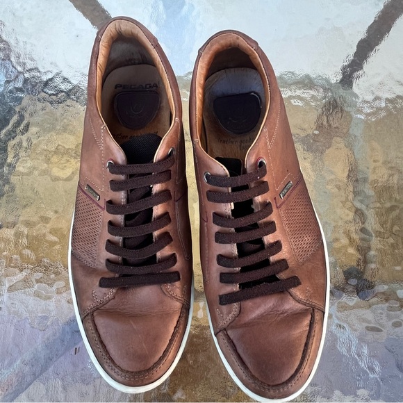 Pegada Townsend Leather Brown Lace Up Casual Walking Sneakers Shoes - Picture 3 of 16